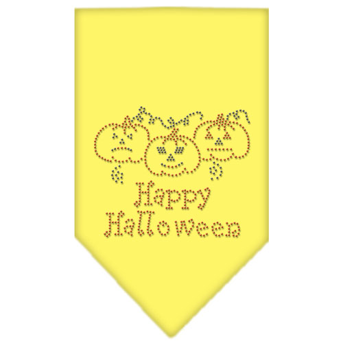 Happy Halloween Rhinestone Bandana Yellow Large